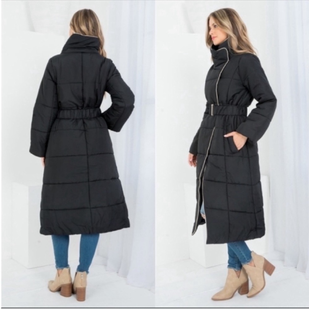 RYU Long Quilted Black Jacket